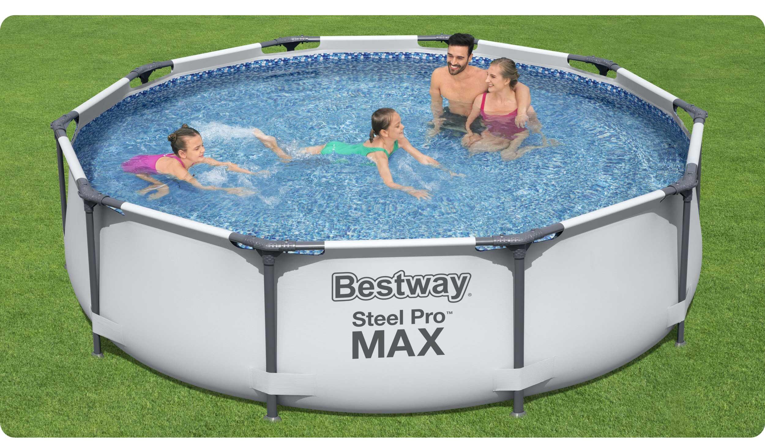 Piscina natación adulto Marco Jardín 305x76 cm Bestway Gris 6/7