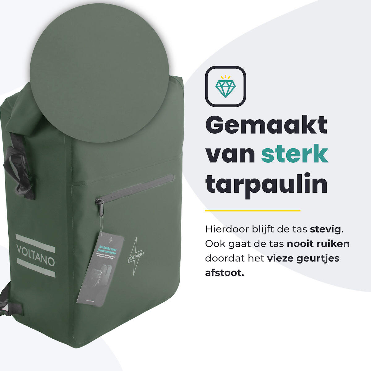 Fietstas voor Toerfietsen van het merk VOLTANO - Unisex - Kleur GROEN -  - 28 4/7
