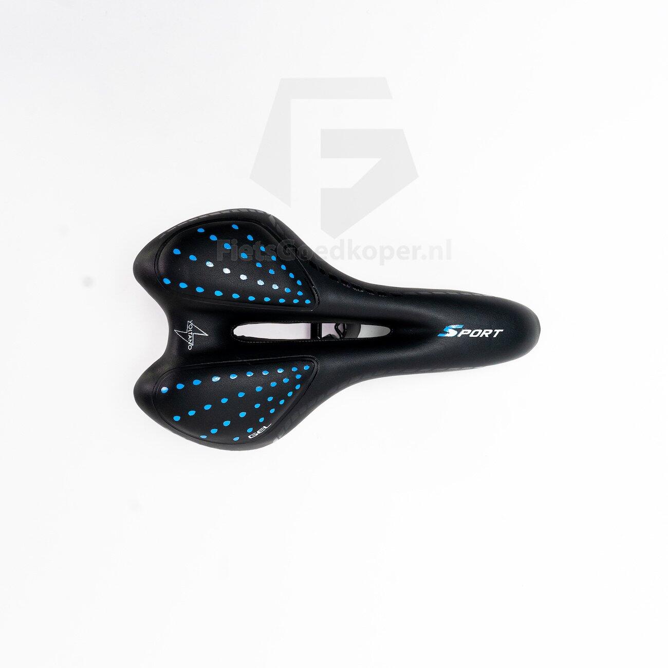 Voltano Sport Trekking Fietszadel – Zwart / Blauw - Unisex – Strawberry 6/7
