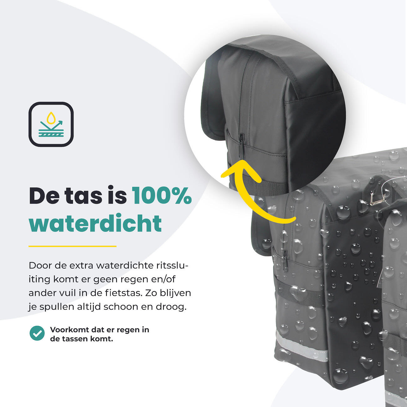 Fietstas voor Toerfietsen van het merk VOLTANO - Unisex - Kleur ZWART -  - 44L 7/7
