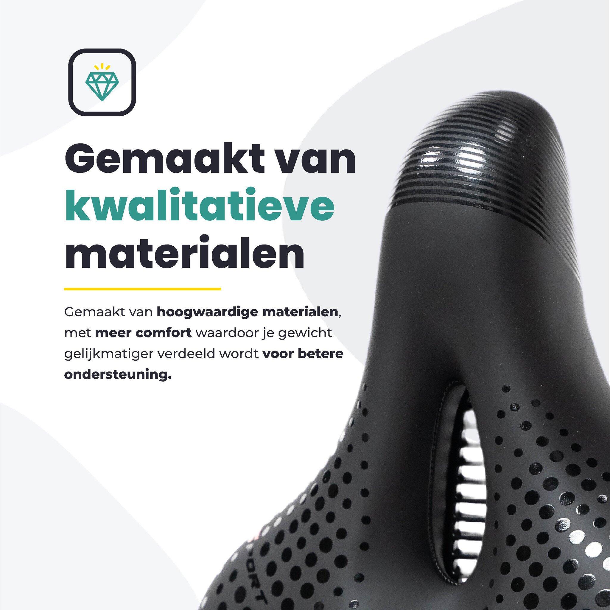 Voltano Gel Flow Fietszadel - Met Uitsparing - Zwart / Rood - Unisex 7/7