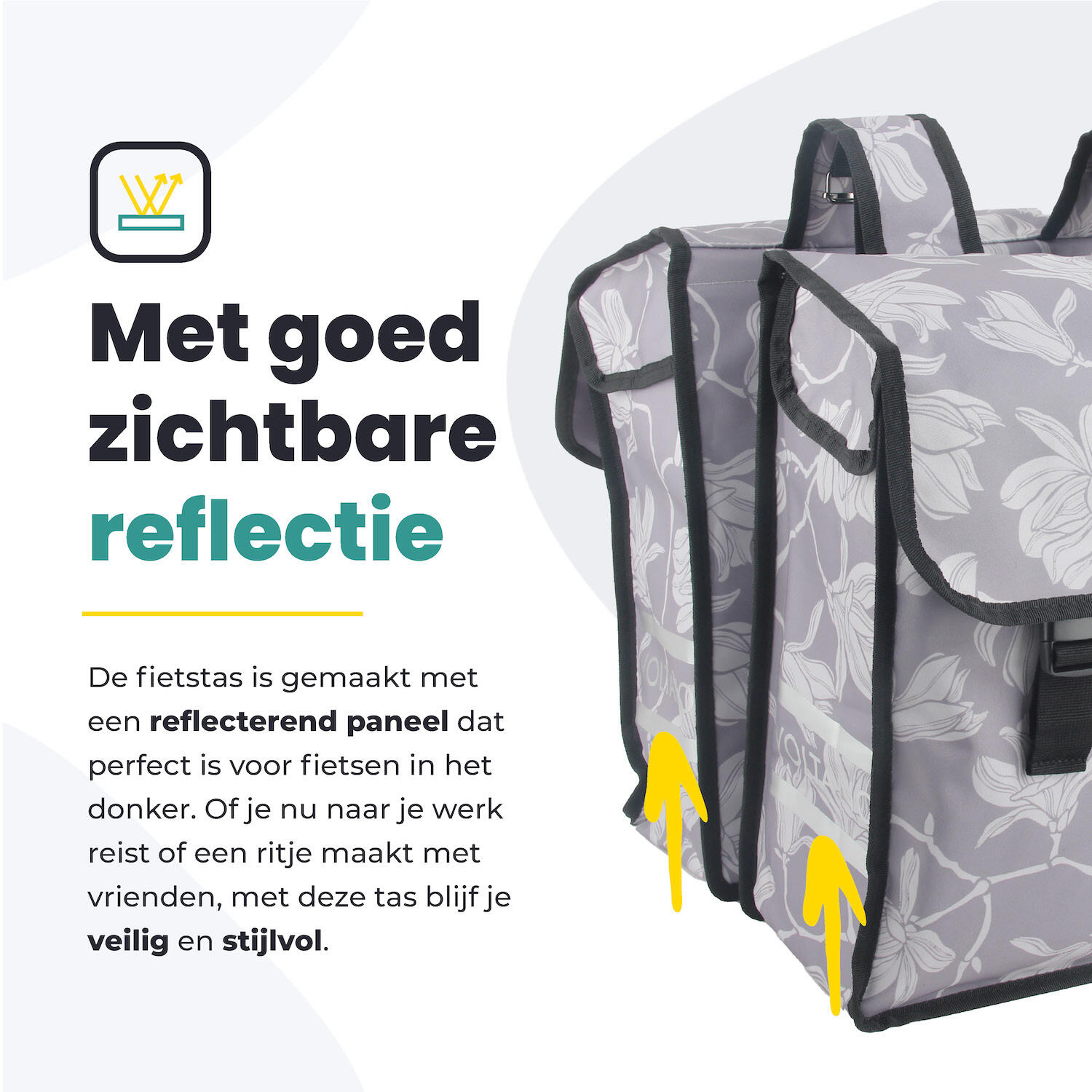 Fietstas voor Toerfietsen van het merk VOLTANO - Unisex - Kleur GRIJS -  - 38L 7/7