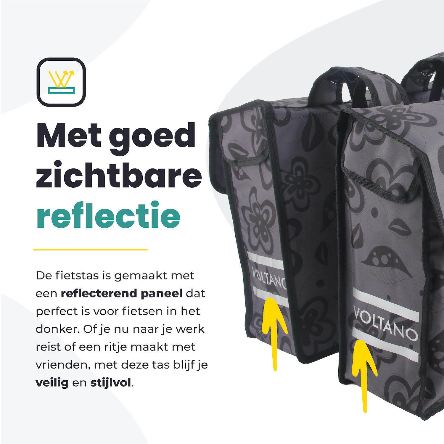 Fietstas voor Toerfietsen van het merk VOLTANO - Unisex - Kleur GRIJS -  - 38L 7/7