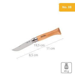 Couteau de camping acier poche pliant bois manche No.08 carbone