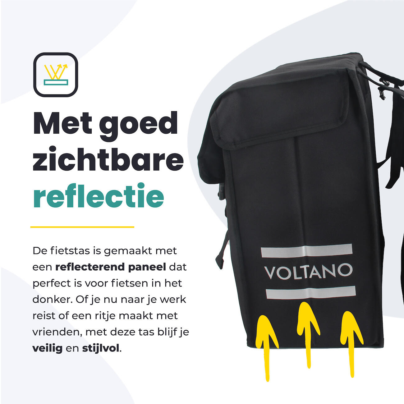 Fietstas voor Toerfietsen van het merk VOLTANO - Unisex - Kleur ZWART -  - 48L 7/7