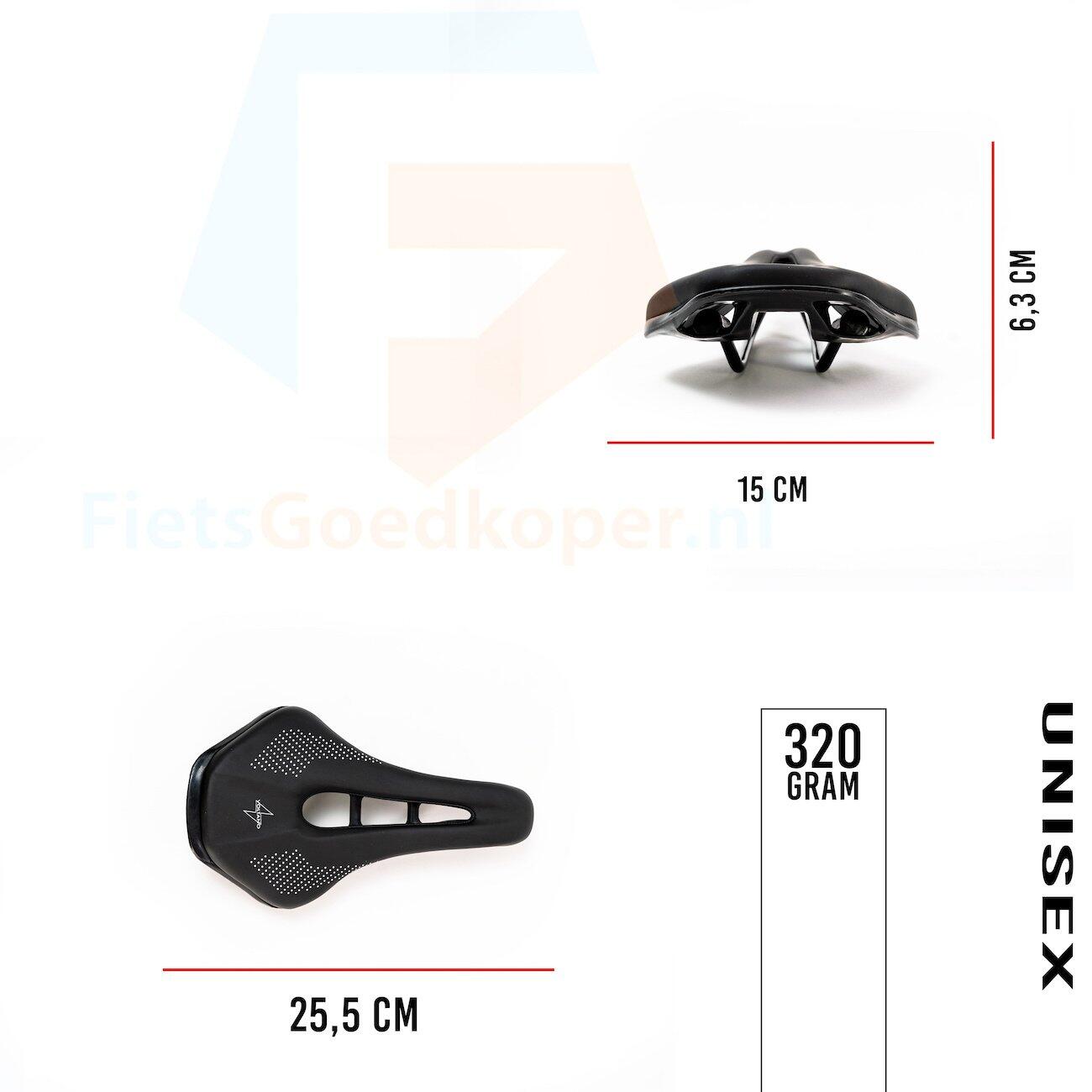 Fietszadels voor Toerfietsen van het merk VOLTANO - Unisex - Kleur ZWART - 6/7