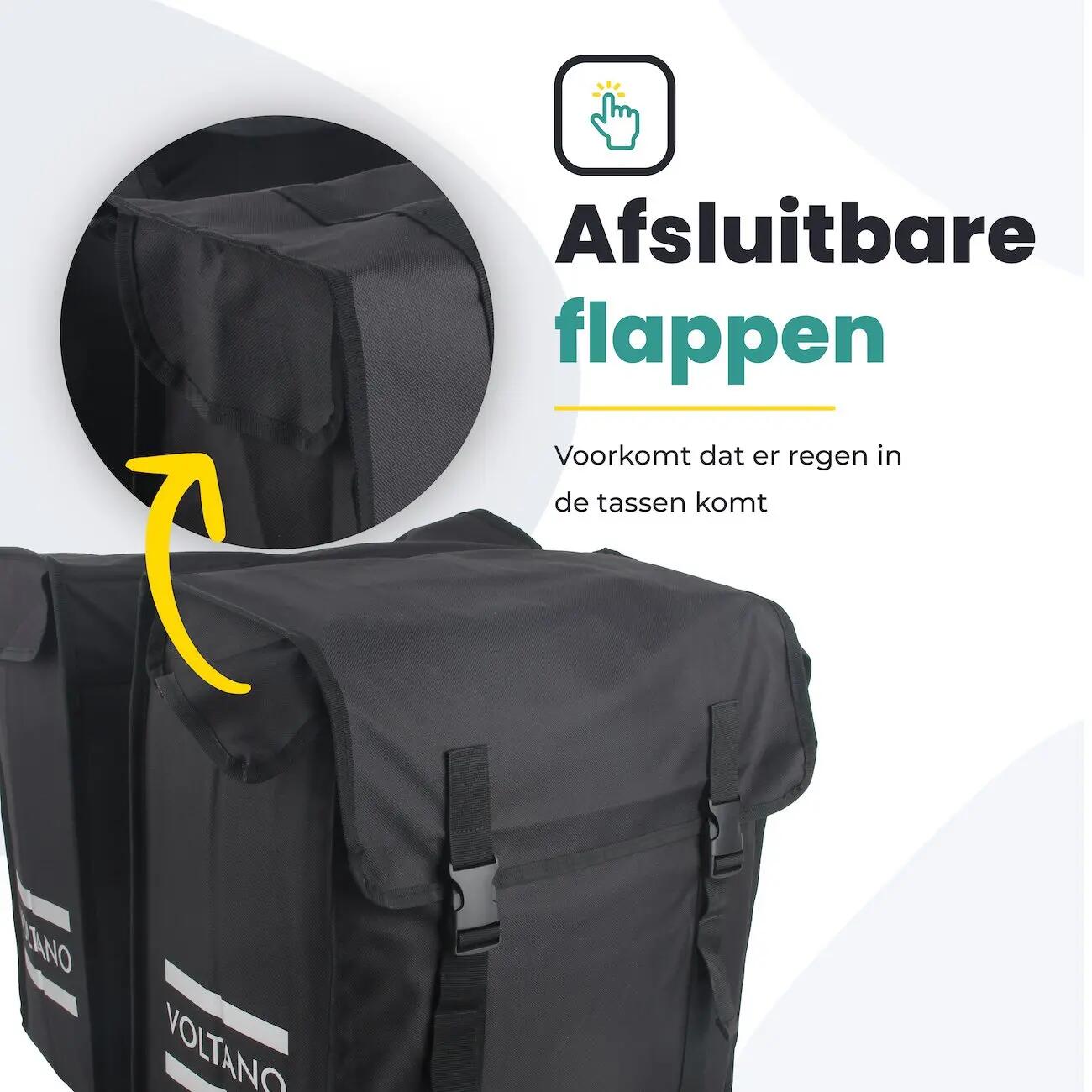 Voltano Dubbele Fietstas XXL - Zwart - 60 Liter 3/7