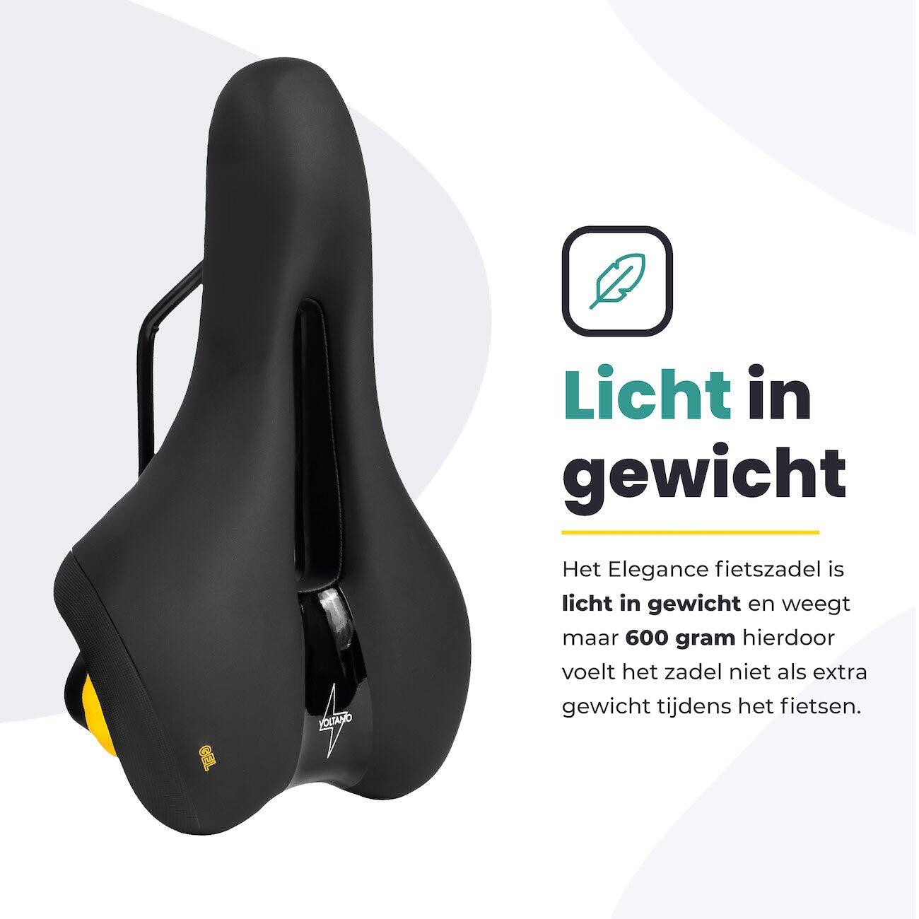 Voltano Fietszadel Elegance - Zwart - Trekking Gel Zadel - Heren 4/7