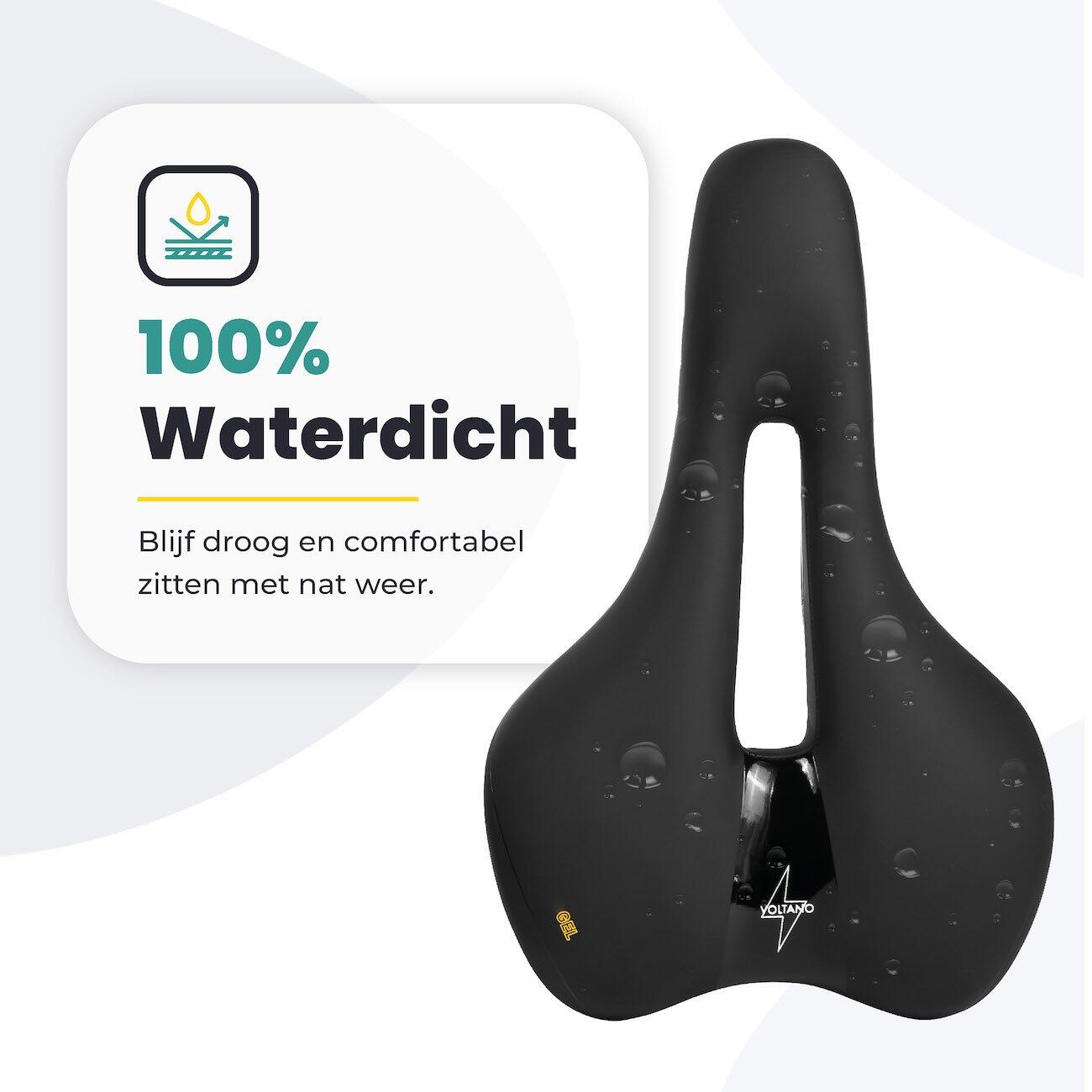 Voltano Fietszadel Elegance - Zwart - Trekking Gel Zadel - Heren 5/7