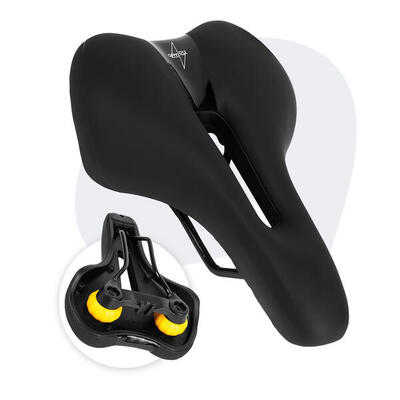Voltano fietszadel elegance - zwart - trekking gel zadel - heren