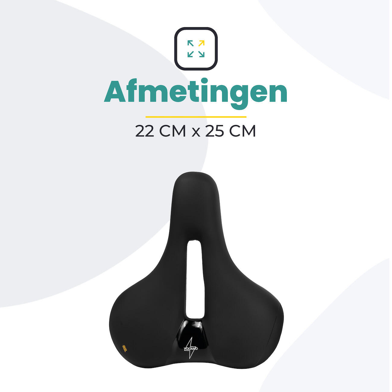 Voltano Fietszadel Elegance - Zwart - Unisex - Breed - Gel Zadel 7/7
