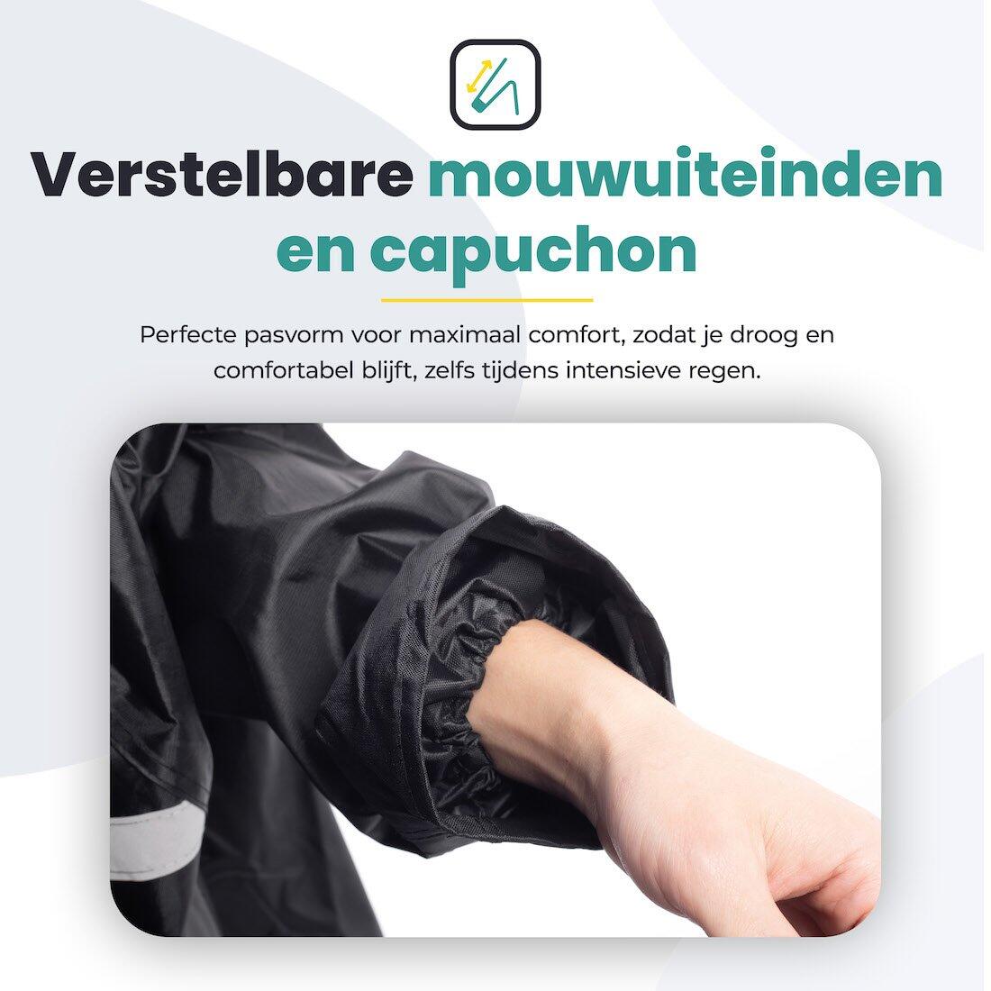 Voltano Regenpak Met Capuchon - Zwart - Inclusief Draagtas 5/7