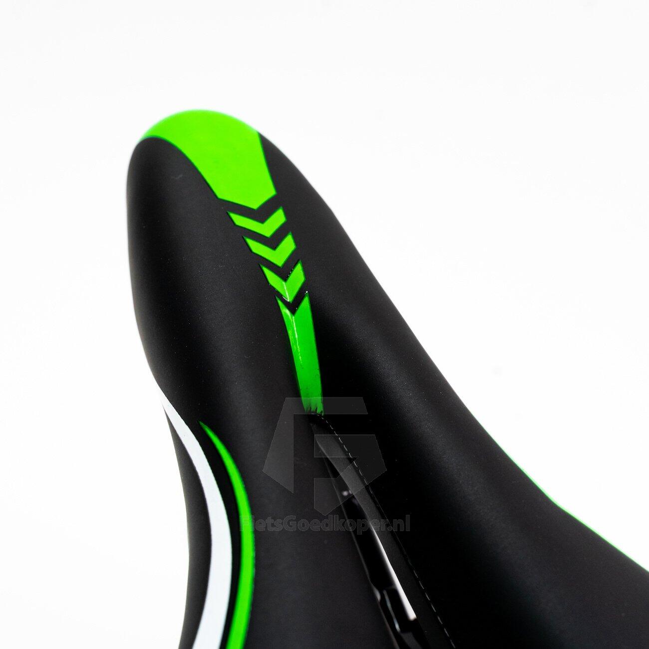 Voltano Sport Fietszadel – Zwart / Groen - Gel - Trekking Zadel 6/7