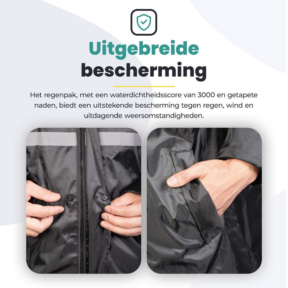 Voltano Regenpak Met Capuchon - Zwart - Inclusief Draagtas 7/7