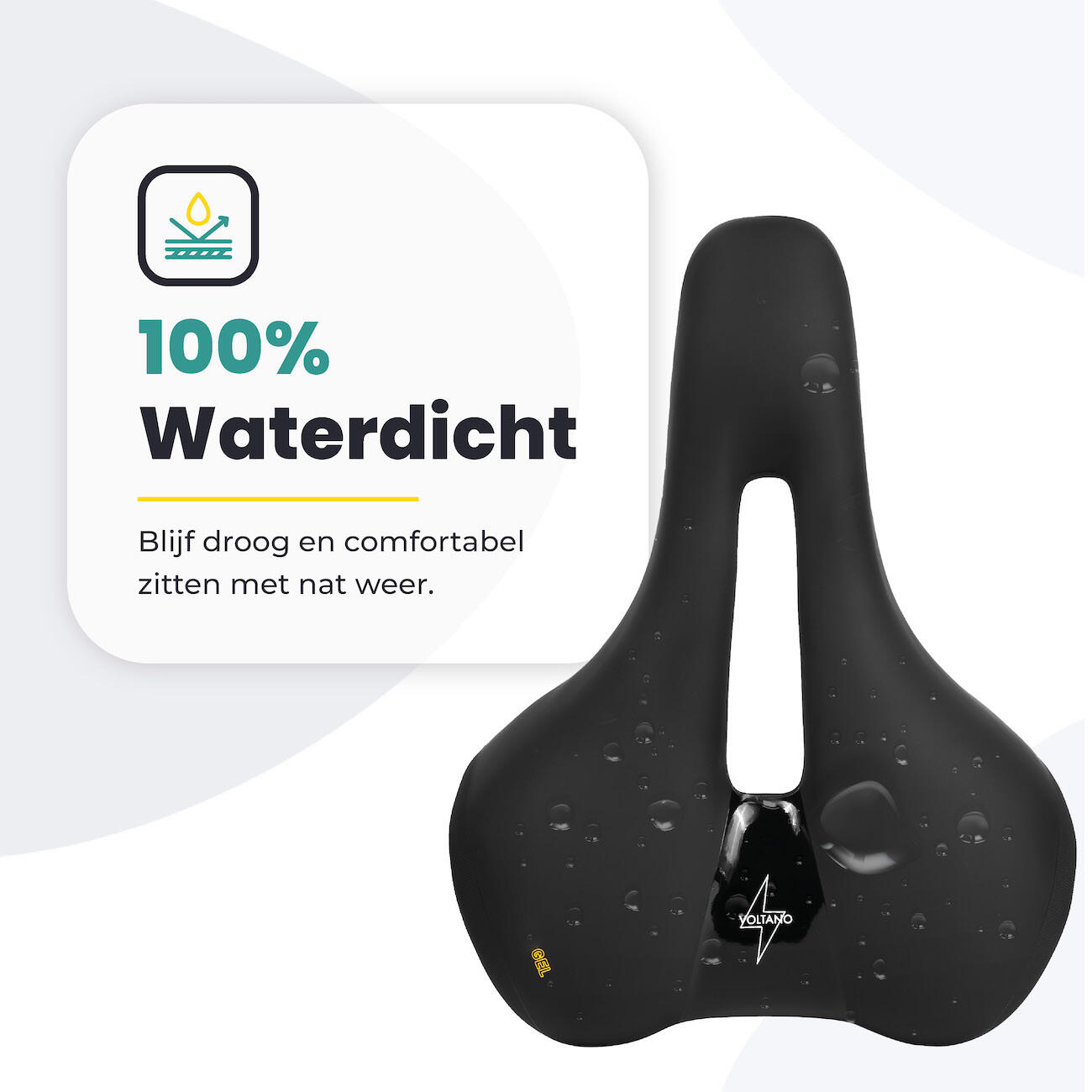 Voltano Fietszadel Elegance - Zwart - Dames - Gel Zadel 4/7