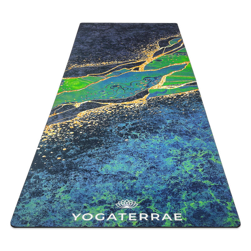 TAPIS DE YOGA ANTIDÉRAPANT CONFORT Vert Microfibre Suédé PU-Caoutchouc Kanana