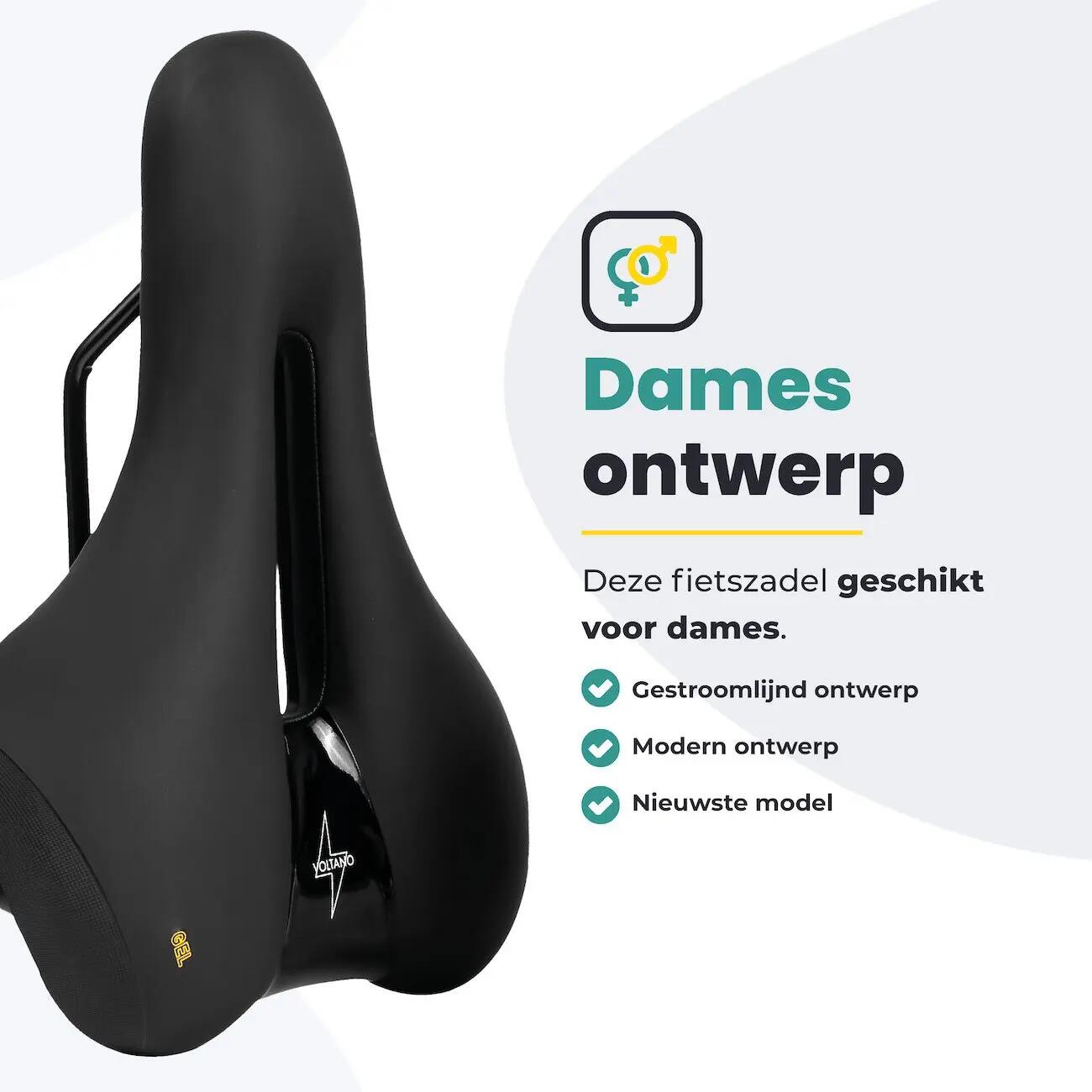 Voltano Fietszadel Elegance - Zwart - Dames - Gel Zadel 3/7