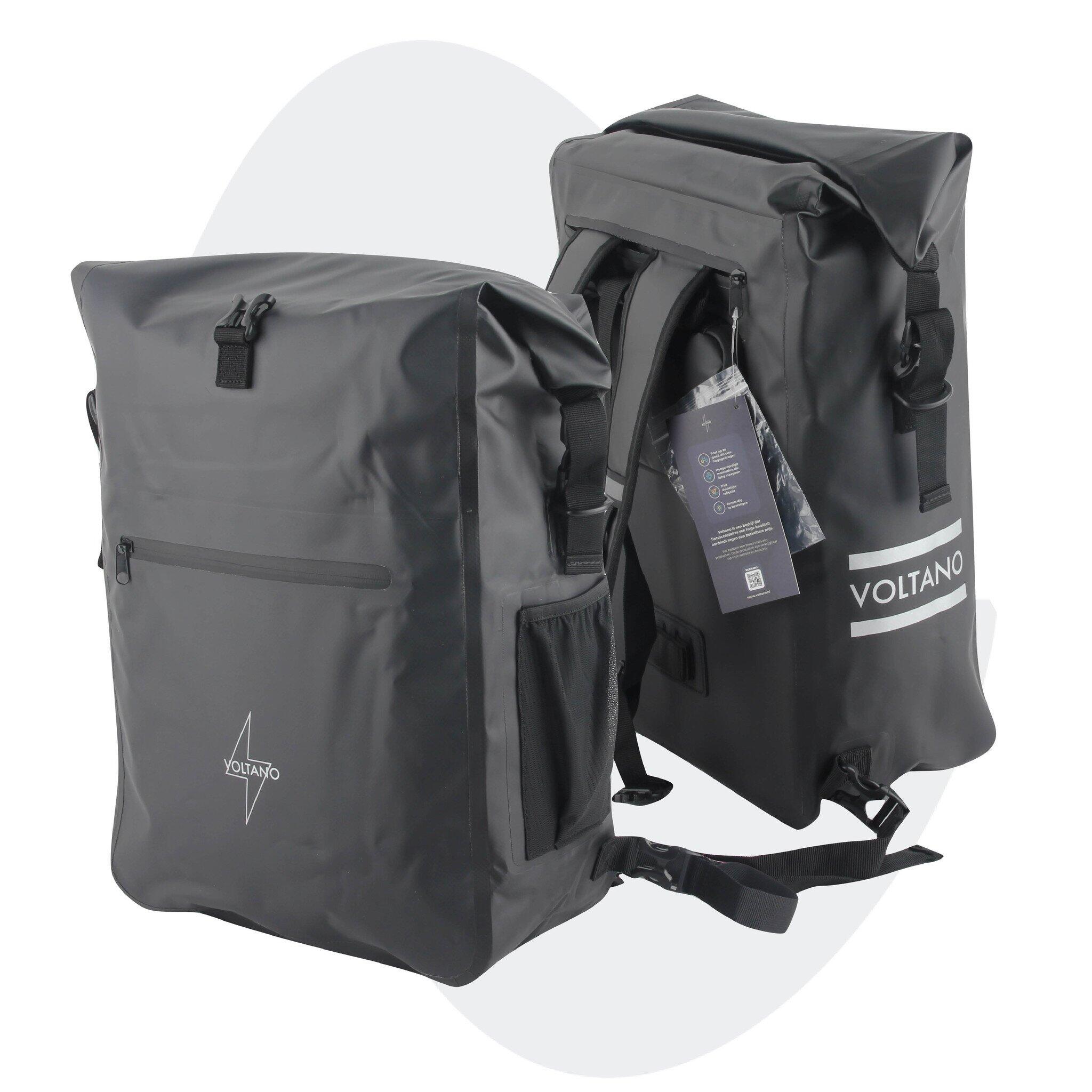 VOLTANO Voltano Luxe Fietstas / Rugtas 28L - Zwart - Enkele Pakaftas - 100% Waterdicht