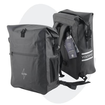 Voltano luxe fietstas / rugtas 28l - zwart - enkele pakaftas - 100% waterdicht