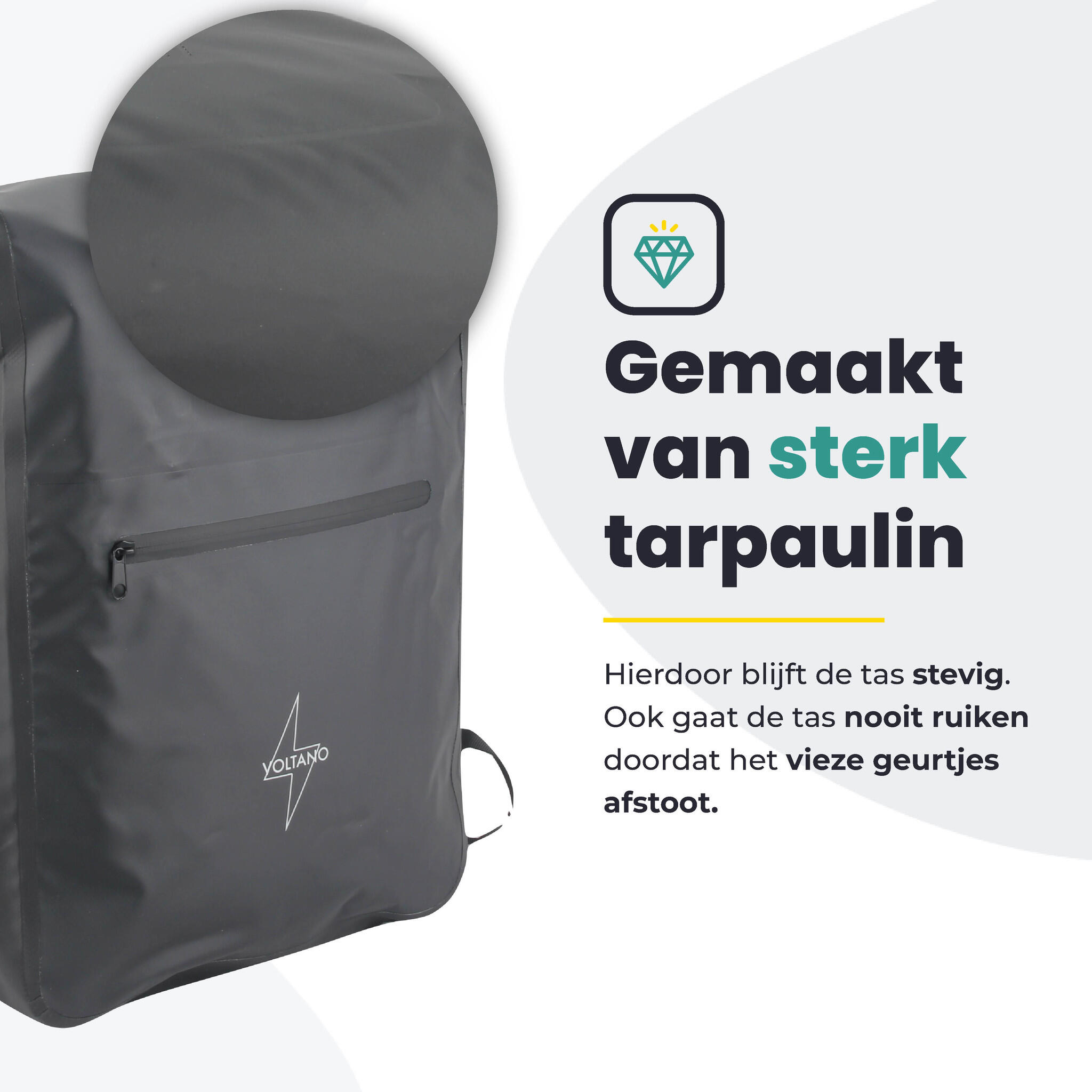 Voltano Luxe Fietstas / Rugtas 28L - Zwart - Enkele Pakaftas - 100% Waterdicht 7/7