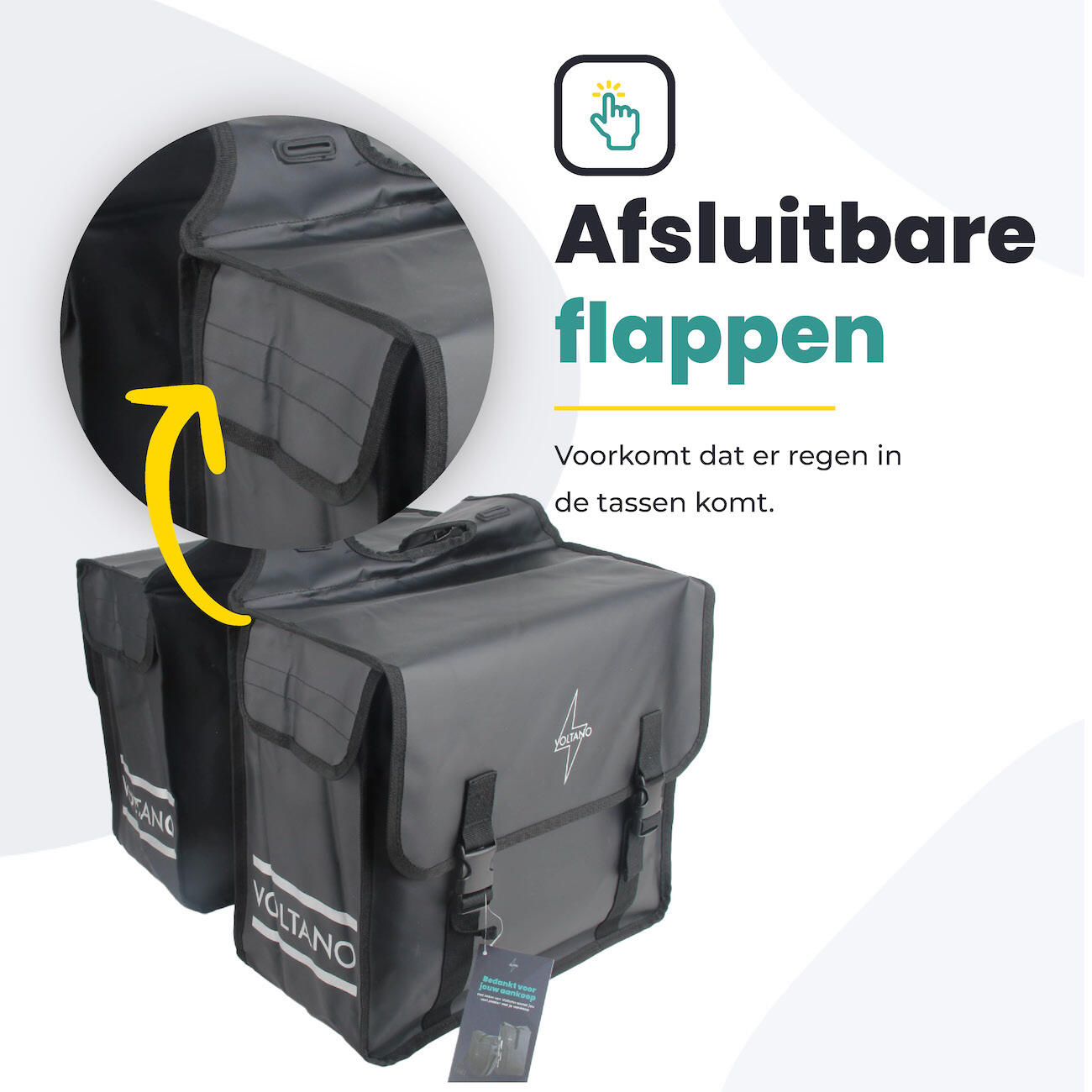 Fietstas voor Toerfietsen van het merk VOLTANO - Unisex - Kleur ZWART -  - 35 7/7