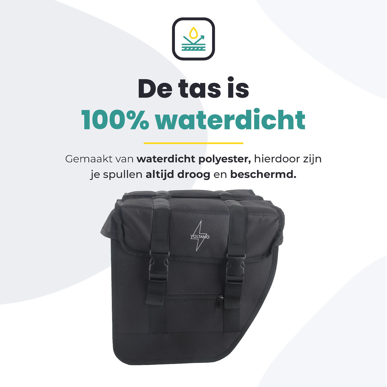 Fietstas voor Toerfietsen van het merk VOLTANO - Unisex - Kleur ZWART -  - 24L 5/7