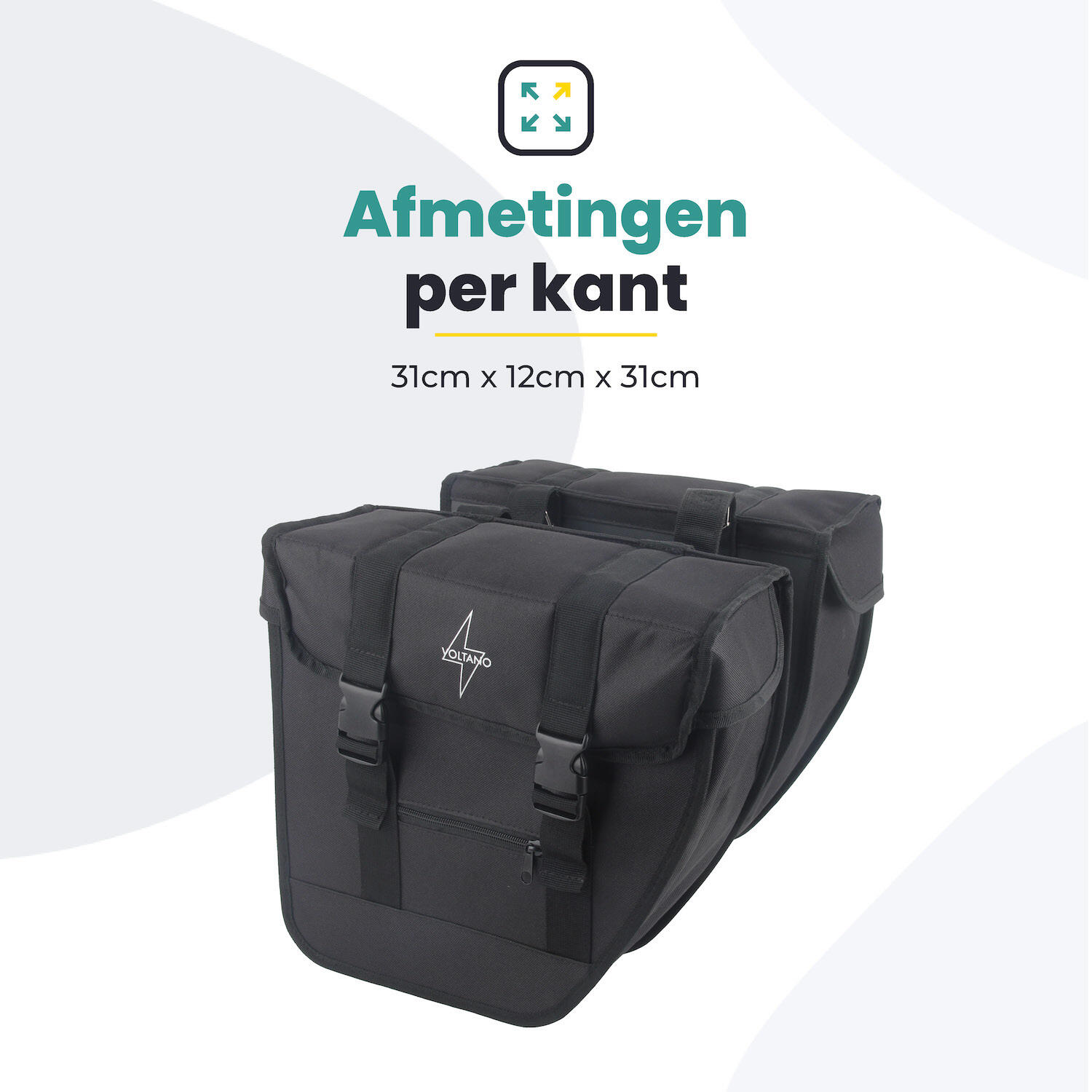 Fietstas voor Toerfietsen van het merk VOLTANO - Unisex - Kleur ZWART -  - 24L 6/7