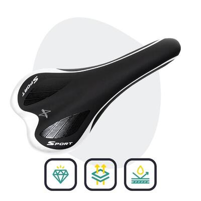 Voltano race / mtb fietszadel – zwart / zilver - unisex