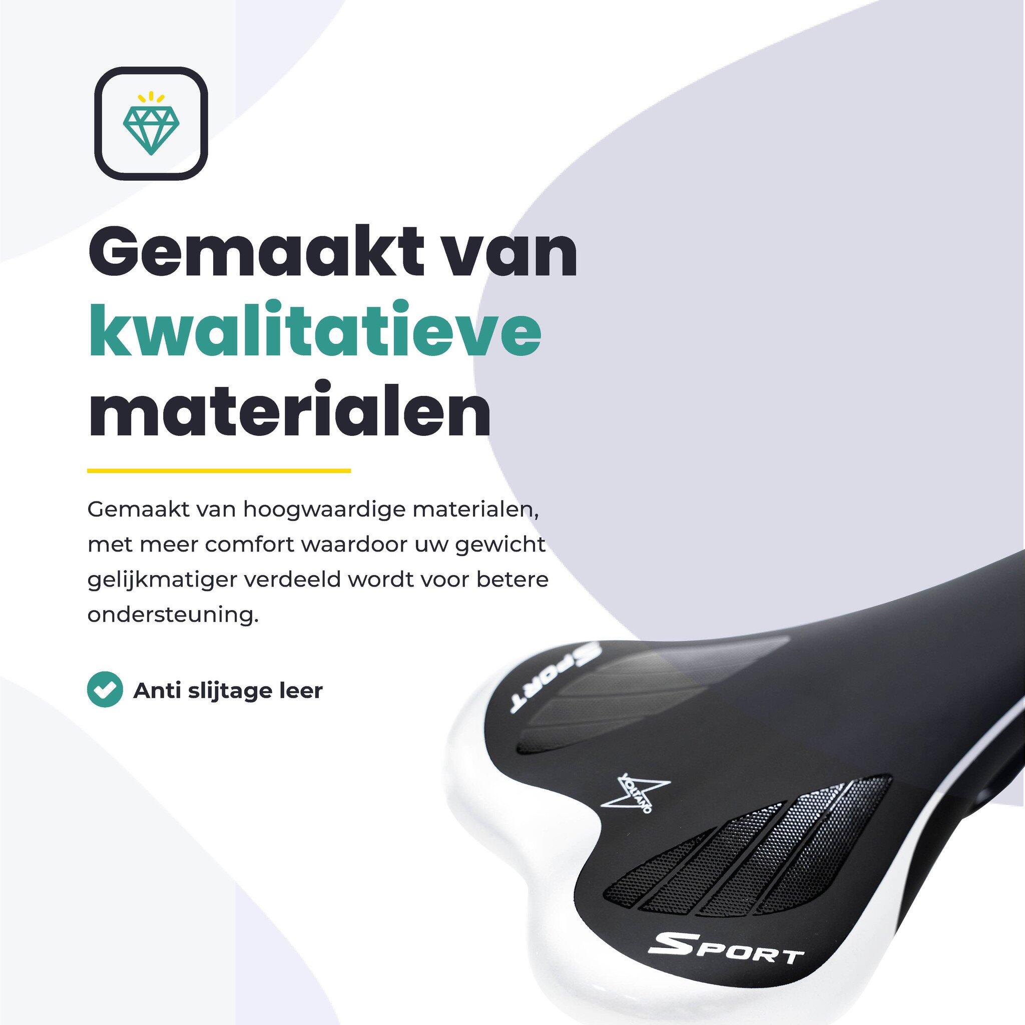 Voltano Race / MTB Fietszadel – Zwart / Zilver - Unisex 6/7