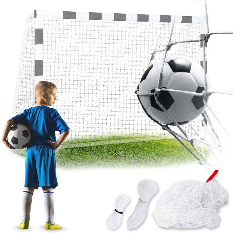Siatka do bramki na bramkę do bramek piłkarskich 180x120cm biała Neo-Sport