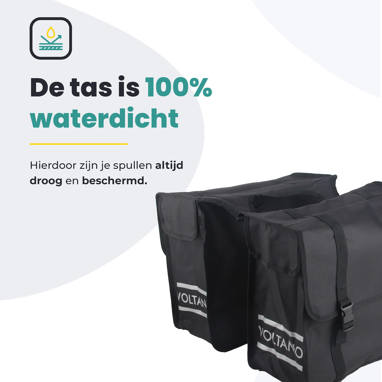 Fietstas voor Toerfietsen van het merk VOLTANO - Unisex - Kleur ZWART -  - 48L 7/7