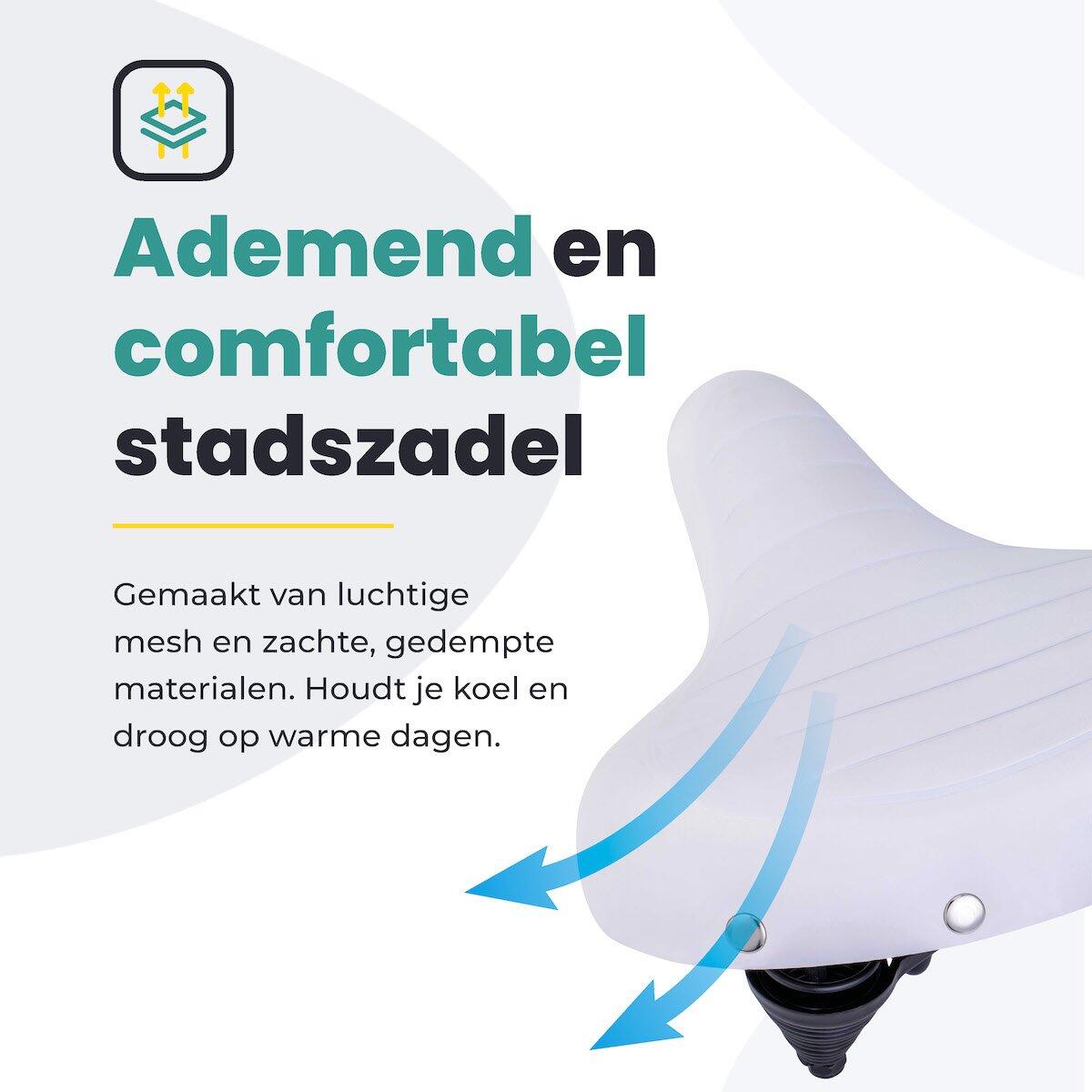 Fietszadels voor Toerfietsen van het merk VOLTANO - Unisex - Kleur WIT - 7/7