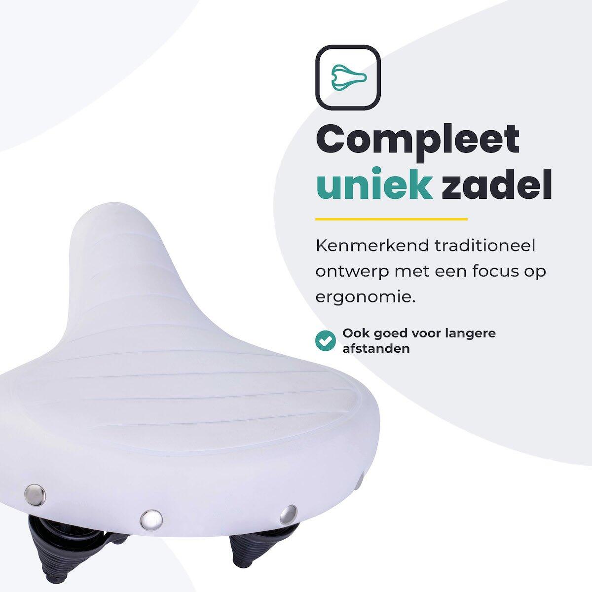 Fietszadels voor Toerfietsen van het merk VOLTANO - Unisex - Kleur WIT - 4/7