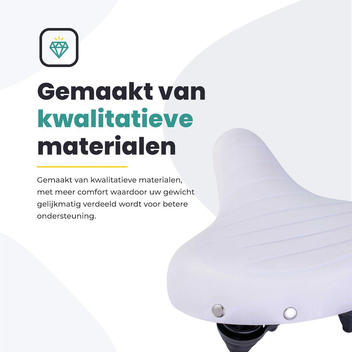 Fietszadels voor Toerfietsen van het merk VOLTANO - Unisex - Kleur WIT - 5/7