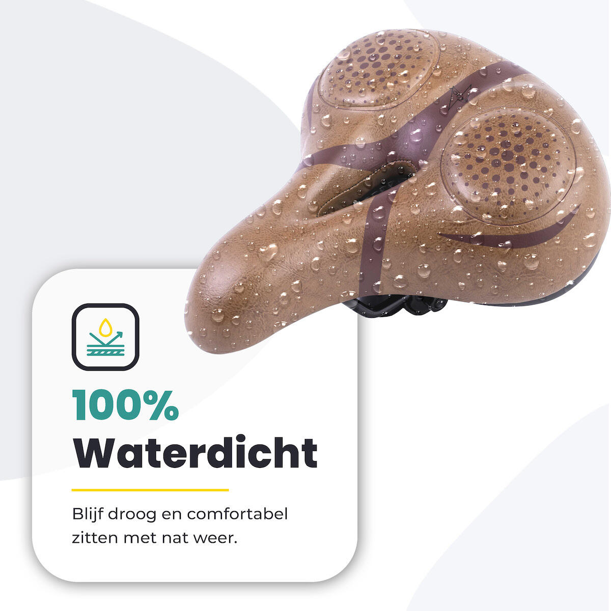 Voltano Fietszadel Met Voorgevormde Gelpads - Bruin 5/7