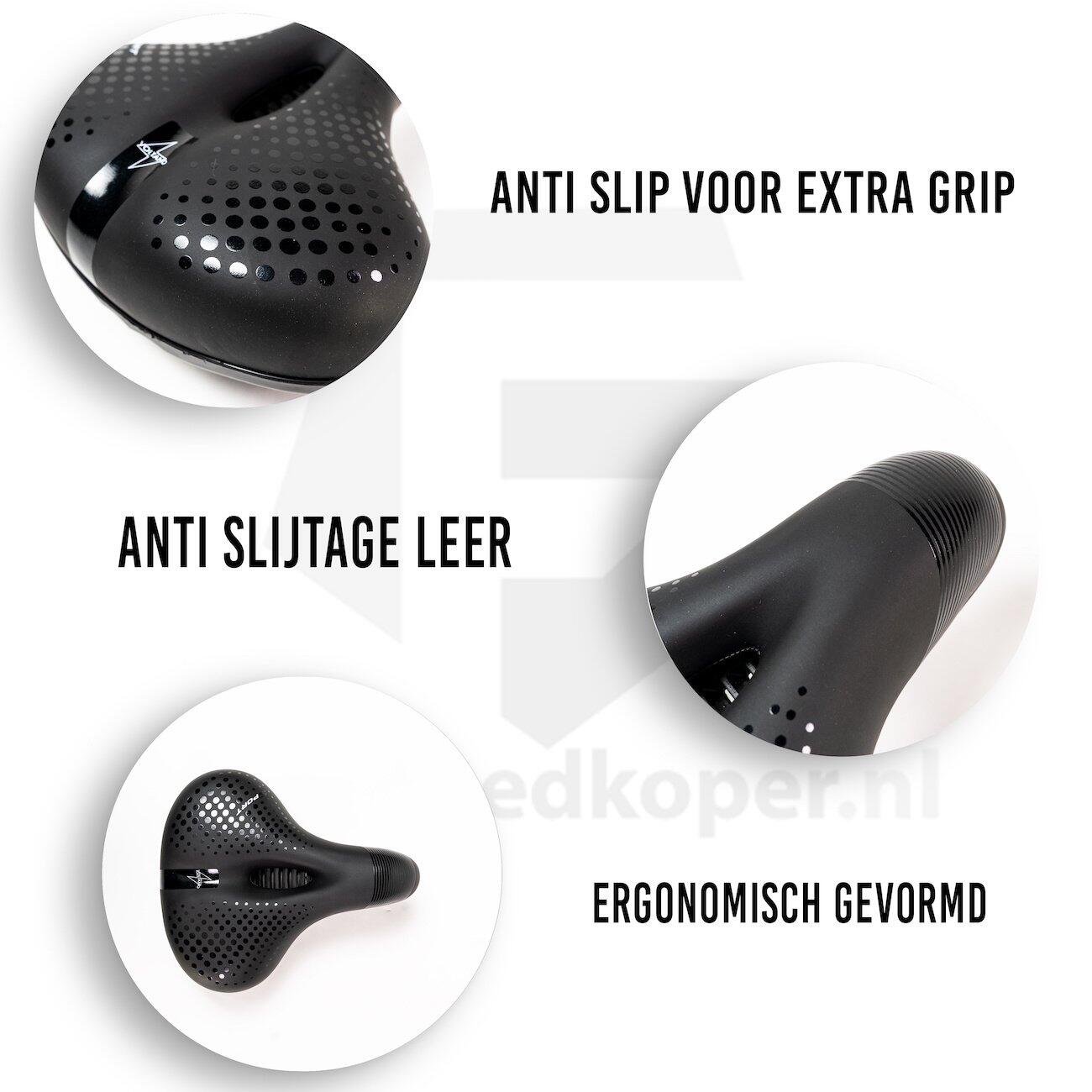 Voltano Pro Gel Fietszadel - Met Uitsparing - Zwart - Unisex 7/7