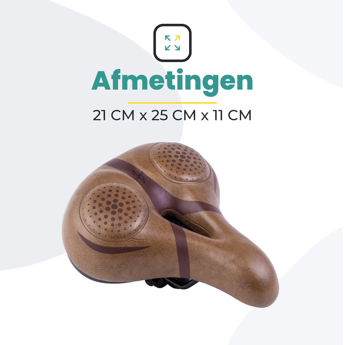 Voltano Fietszadel Met Voorgevormde Gelpads - Bruin 7/7