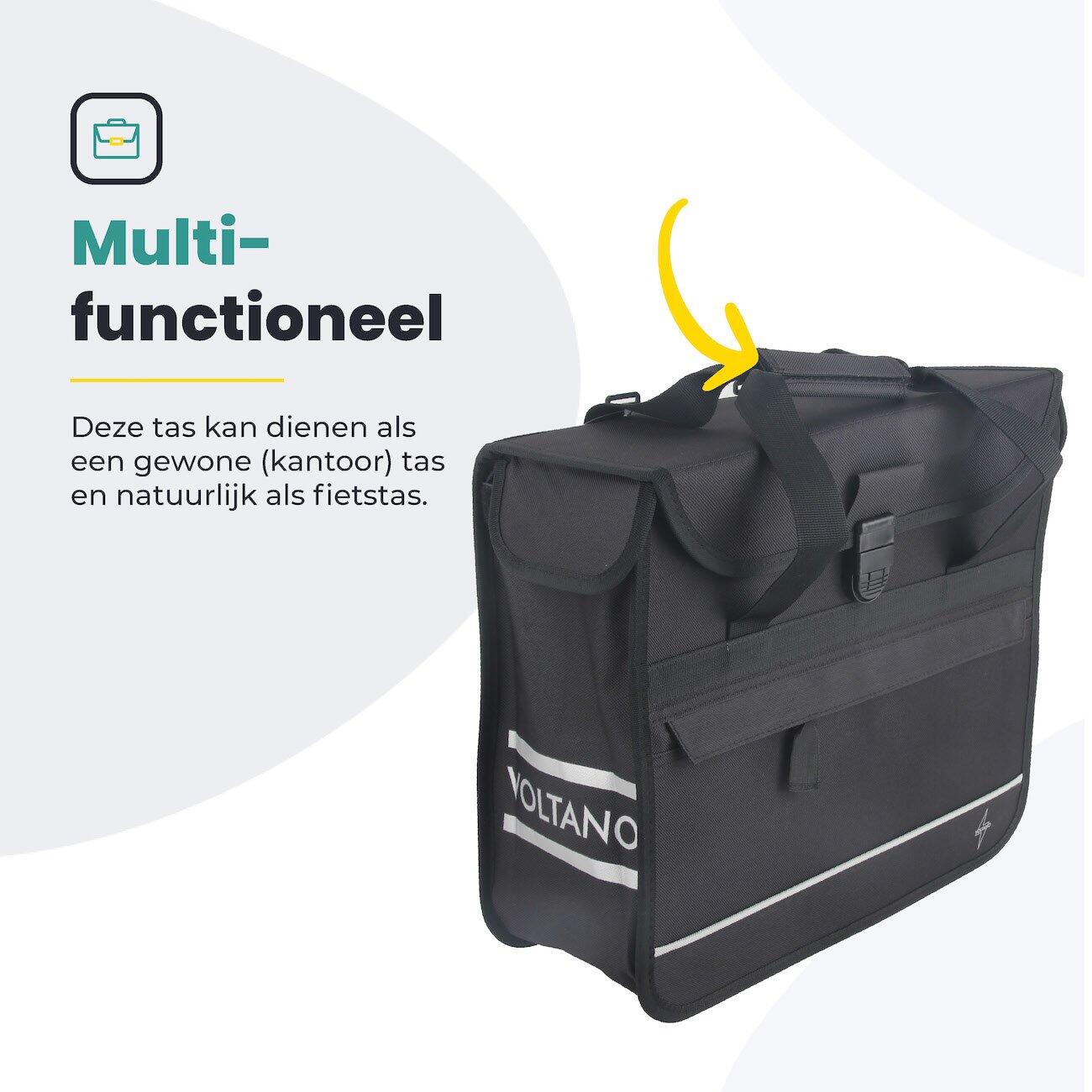 Voltano Voorgevormde Enkele Fietstas / Pakaftas - Zwart - 17L 4/7