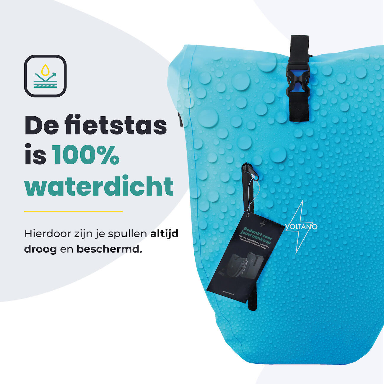 Voltano Luxe Fietstas 28L - Enkele Pakaftas - Gletsjer Blauw 4/7