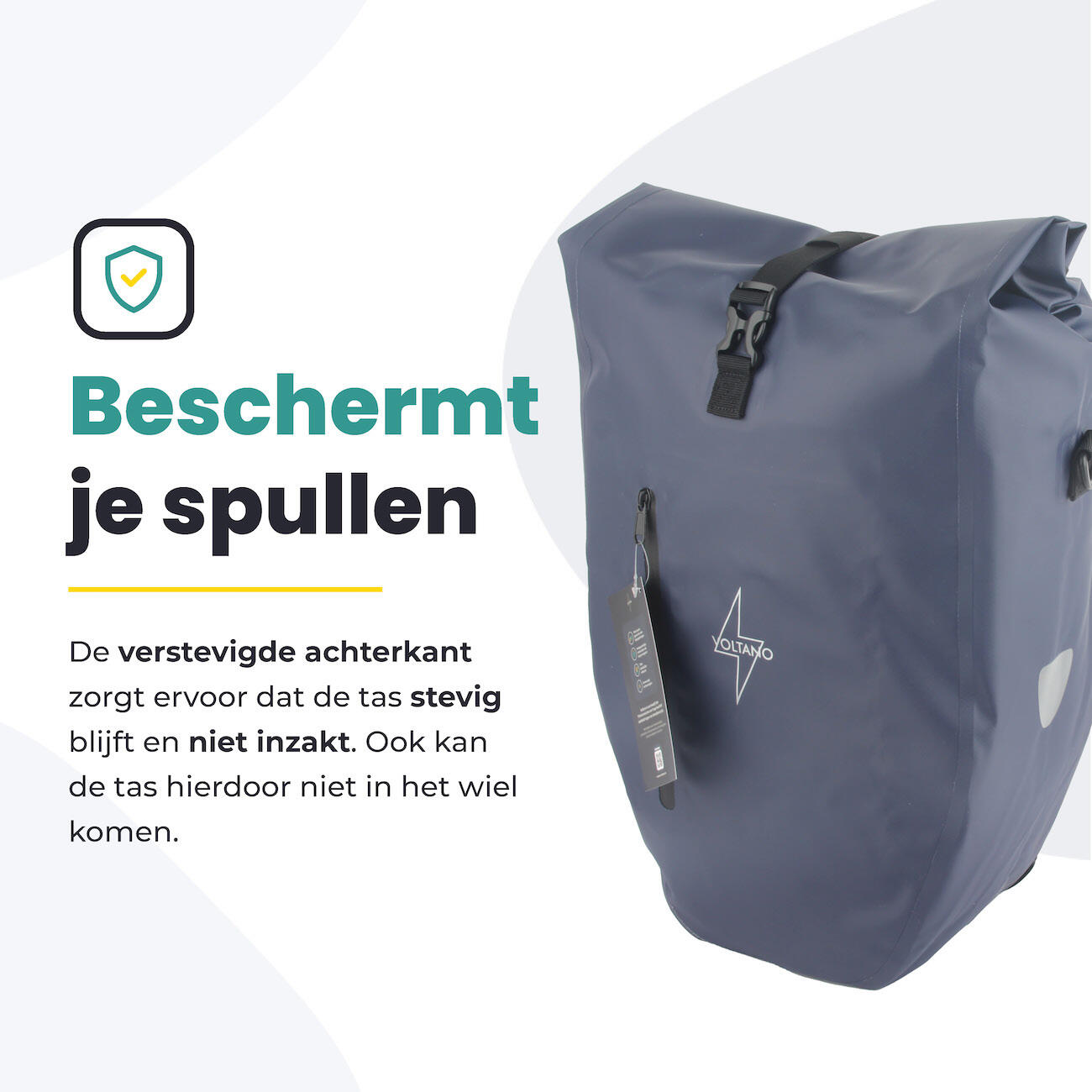 Voltano Luxe Fietstas 28L - Enkele Pakaftas - Marine Blauw - 100% Waterdicht 7/7