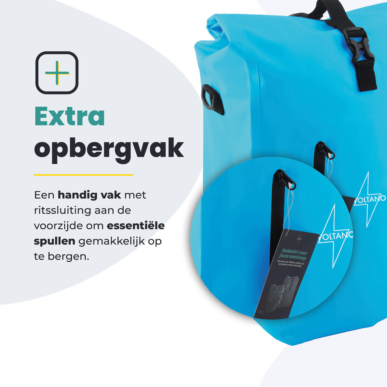 Voltano Luxe Fietstas 28L - Enkele Pakaftas - Gletsjer Blauw 5/7