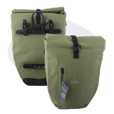 Voltano luxe fietstas 28l - enkele pakaftas - mos groen - 100% waterdicht