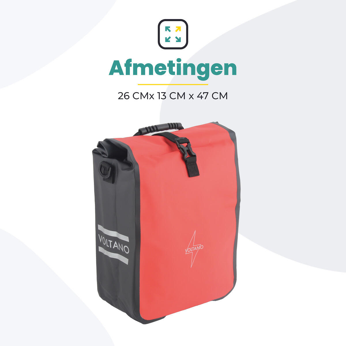 Voltano Fietstas 16L - Zwart / Rood 4/7