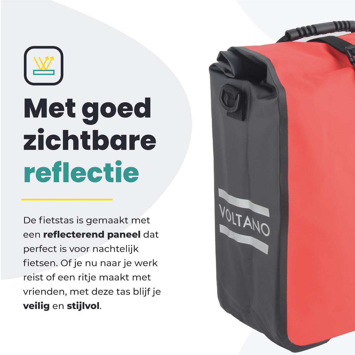 Voltano Fietstas 16L - Zwart / Rood 7/7