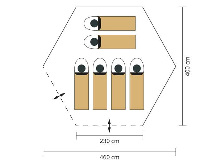 Tent Tipi Lavvu 460 Protect - 6 Pers - 460x400 cm - Hoogte 2.95 m - Genaaide vlo 7/7