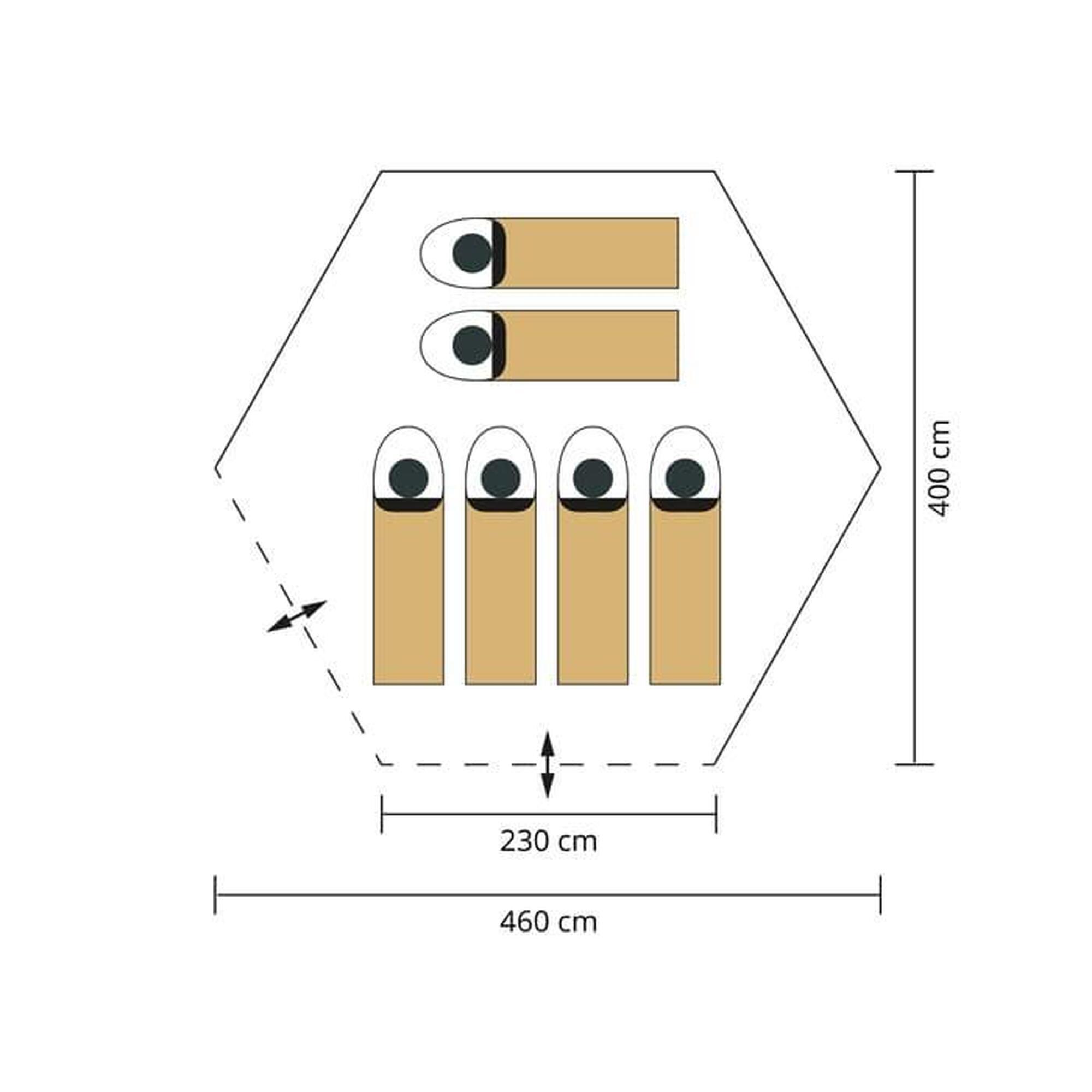 Tente Tipi Lavvu 460 Protect - 6 Pers - 460 × 400 cm - Hauteur 2m95 - Sol Cousu