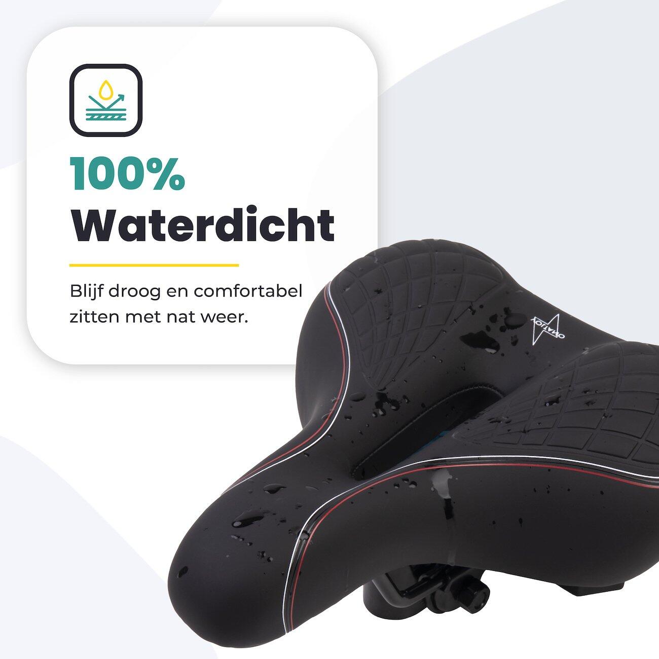 Voltano Zen Fietszadel Met Antislip Gelpads - Zwart / Rood 6/7