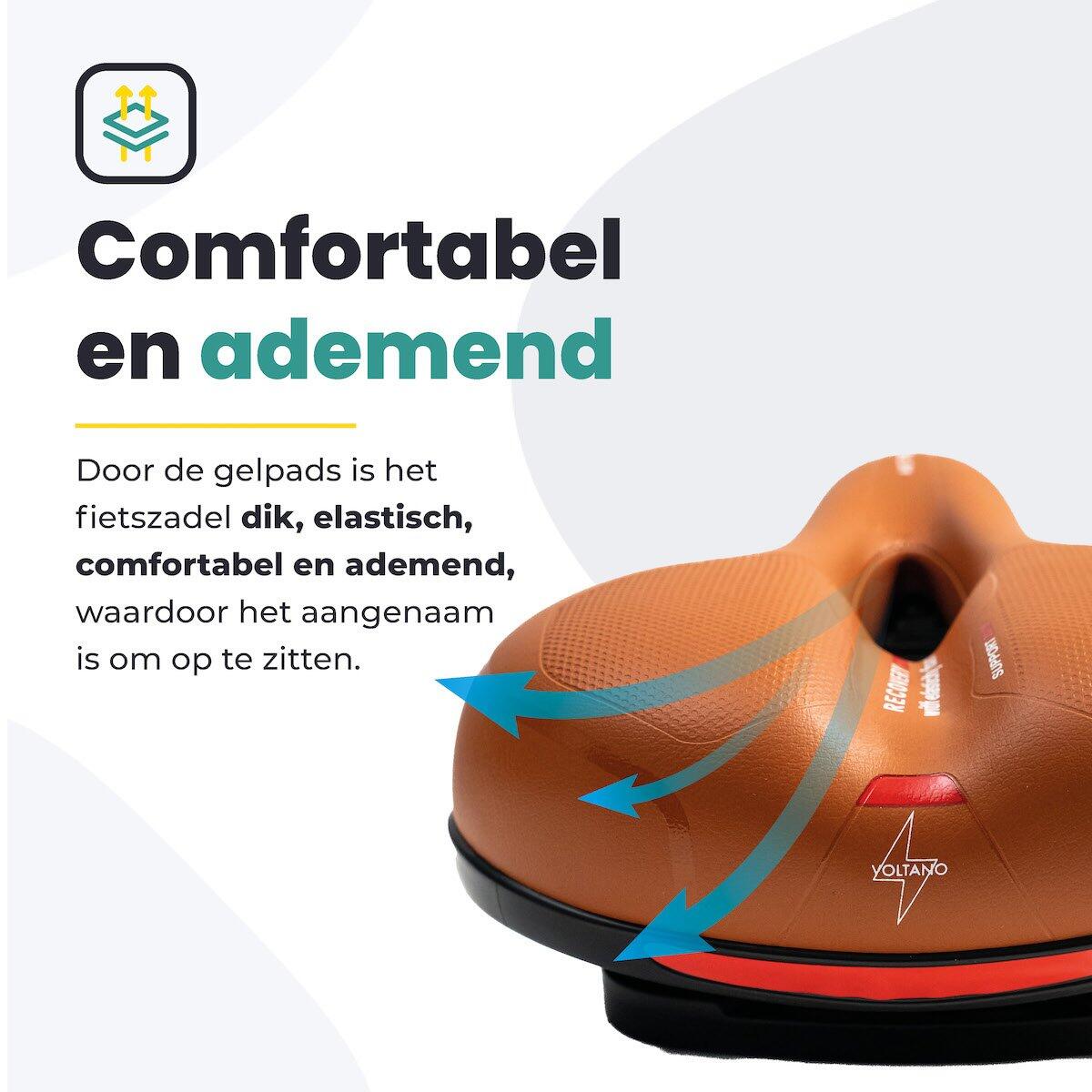 Voltano Fietszadel Met Gelpads - Bruin 4/7