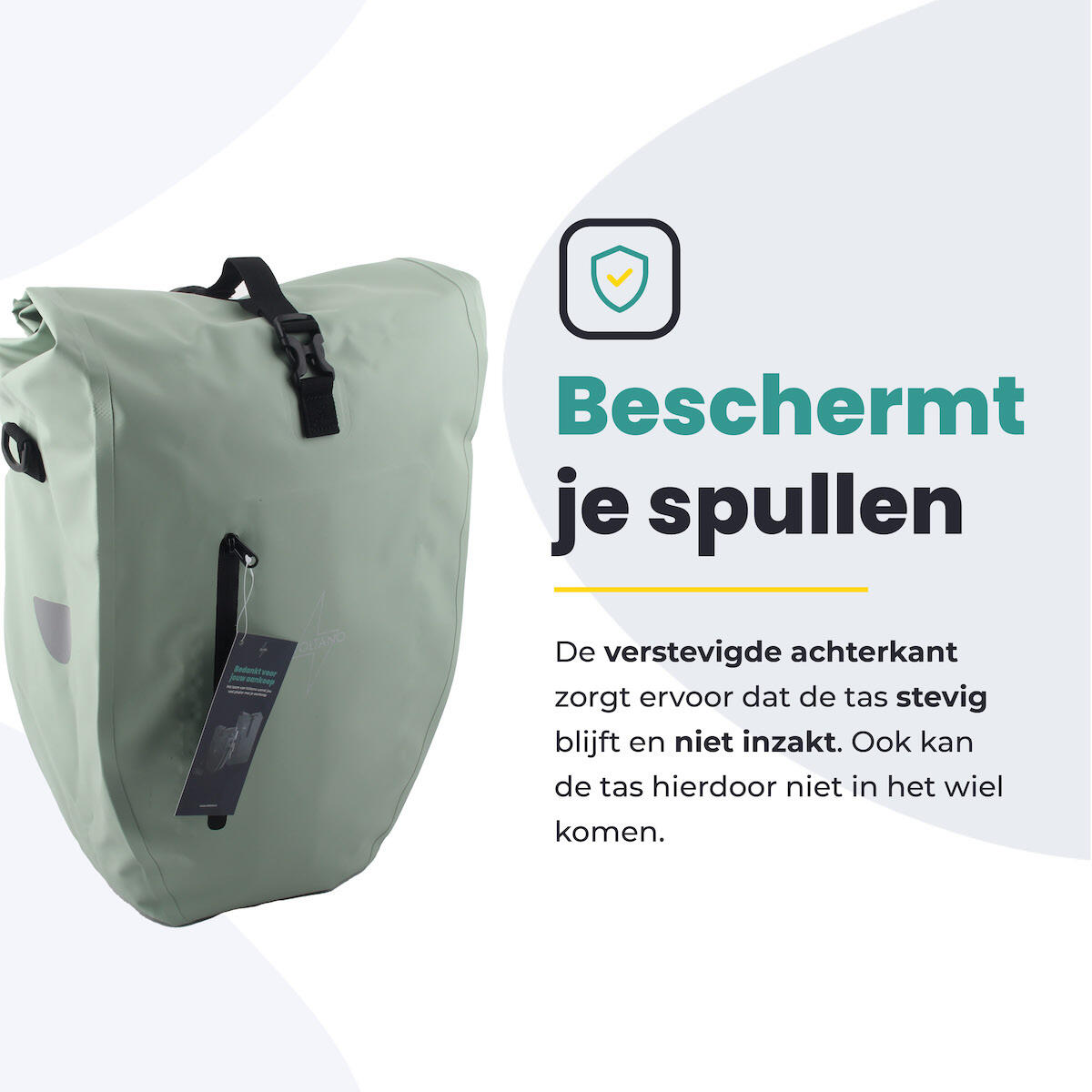 Voltano Luxe Fietstas 28L - Enkele Pakaftas - Mint Groen - 100% Waterdicht 5/7