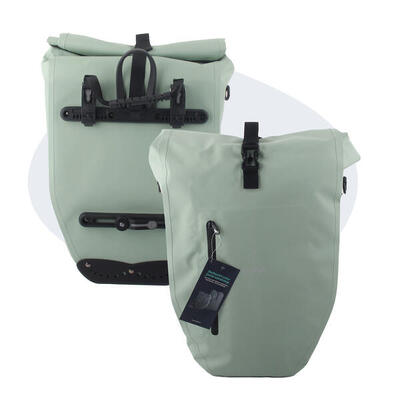 Voltano luxe fietstas 28l - enkele pakaftas - mint groen - 100% waterdicht